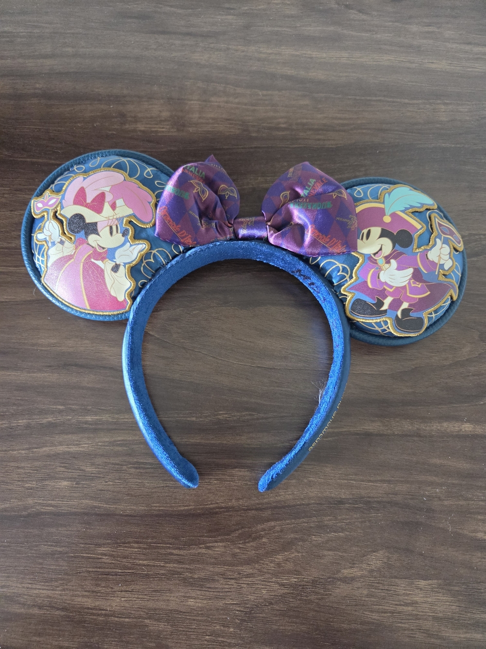 Walt Disney World Epcot Italy Italian Minnie Mouse Ears Headband, Pre-owned